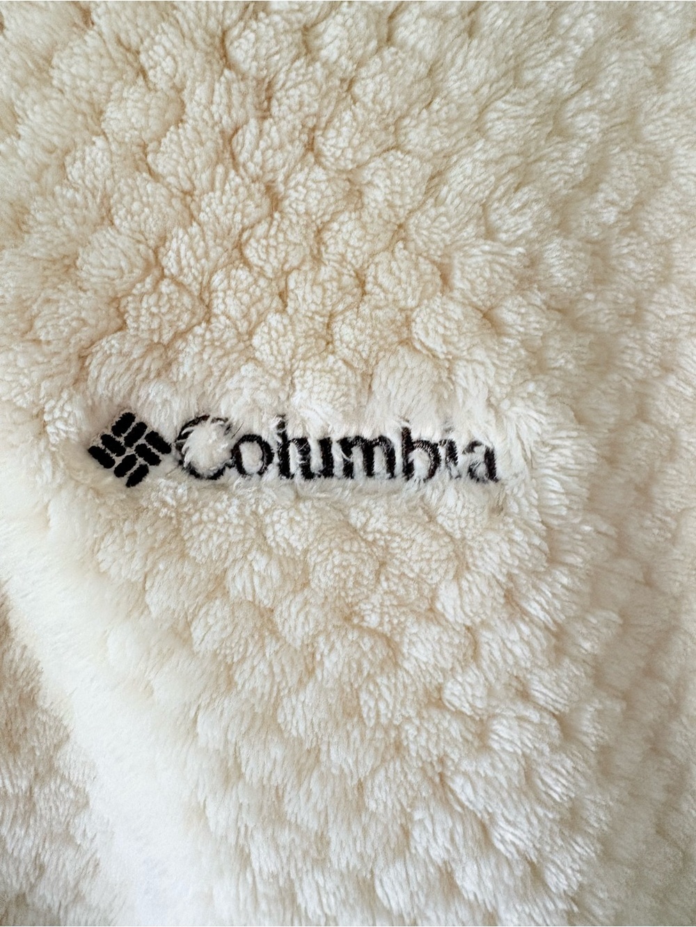 Columbia Cream Sherpa Fleece Quarter Zip Pullover Women’s Large Ivory Cozy Soft - Picture 7 of 13